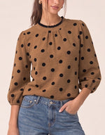 Mocha Polka Dot Top