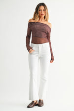 White Cropped Flare Denim