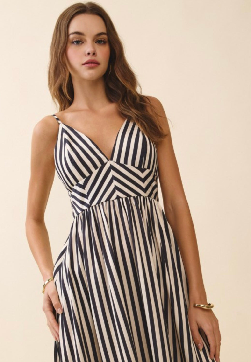 Chevron Stripe Midi Dress
