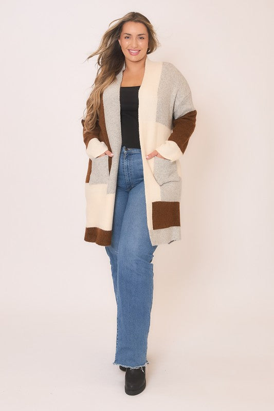 Blocked Cardigan Jacket