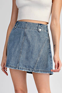 Washed Denim Skirt