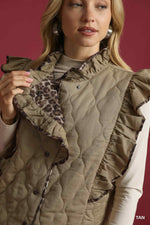 Quilted Ruffle Vest