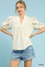 Lace Contrast Blouse