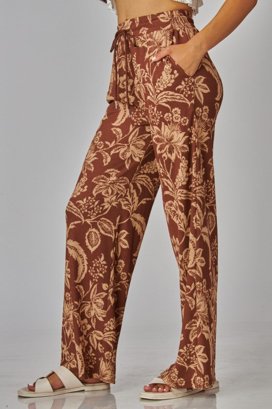 Natural Floral Pants