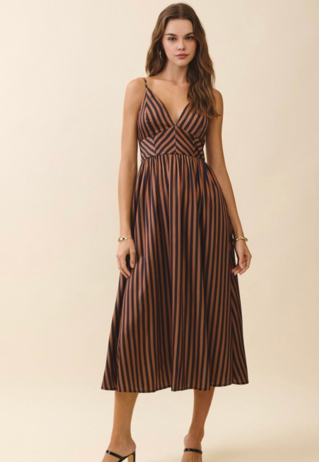 Chevron Stripe Midi Dress