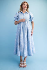 Embroidered Shirt Dress