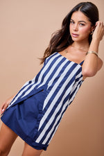 Game Day Striped Split Open Top