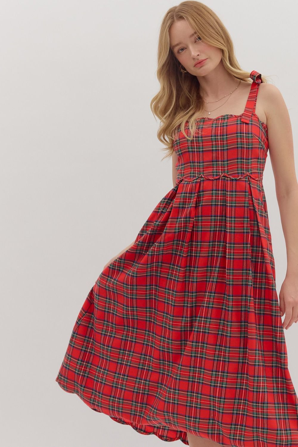 Red Plaid Midi