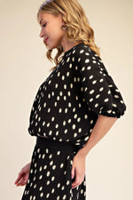 Pleated Dot Blouse