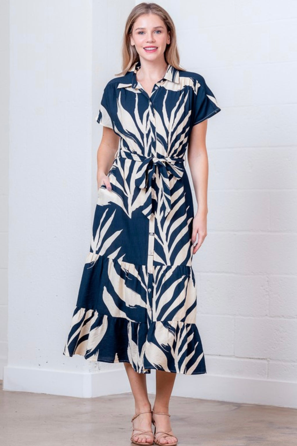 Palm Print Dress