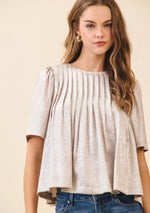 Pleated Metallic Top