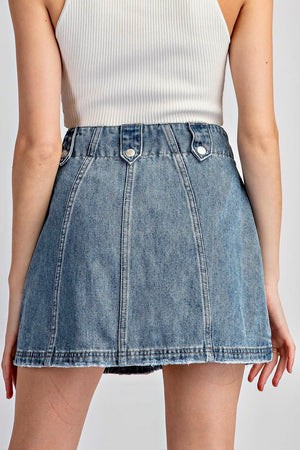 Washed Denim Skirt