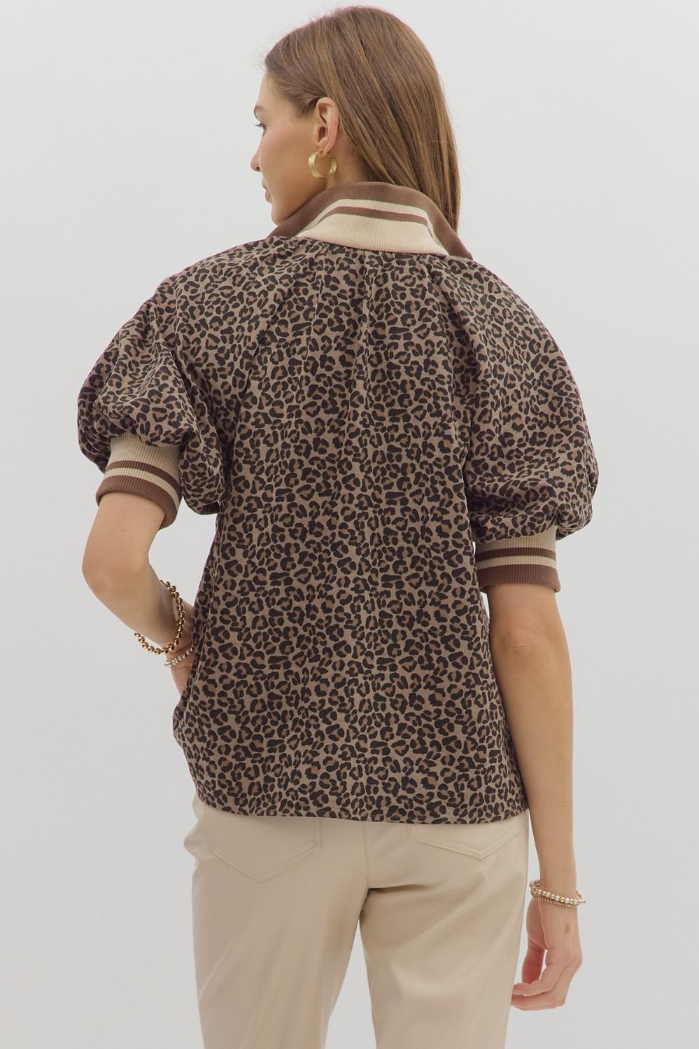 Puff Sleeve Leopard Top