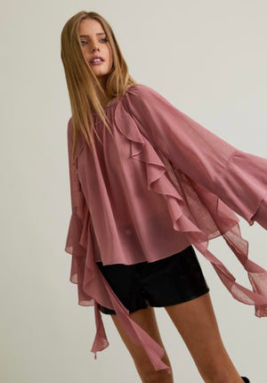 Chiffon Ruffle Blouse