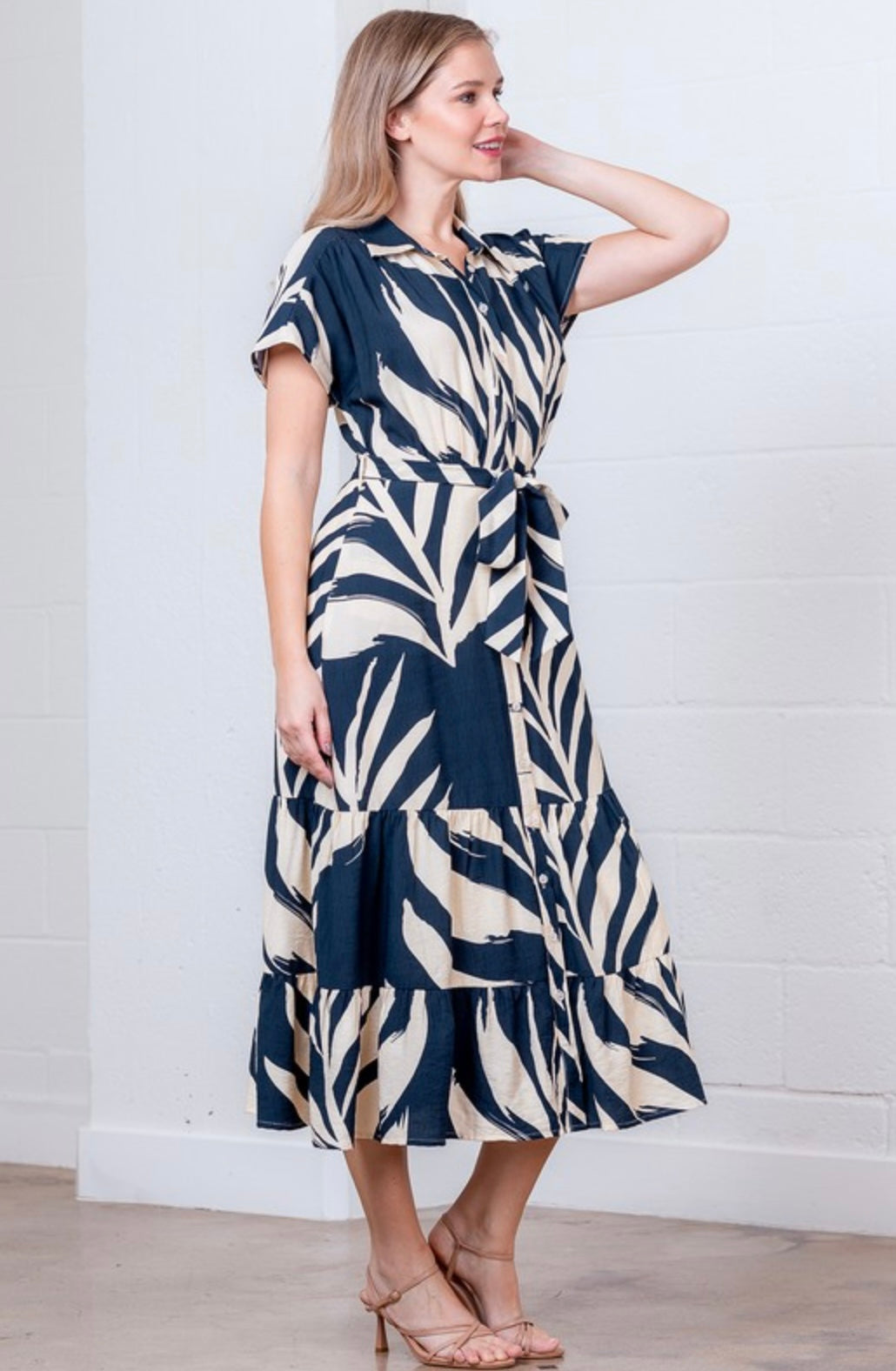 Palm Print Dress