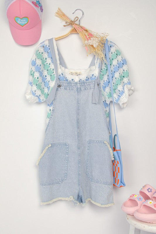 Washed Overall Romper