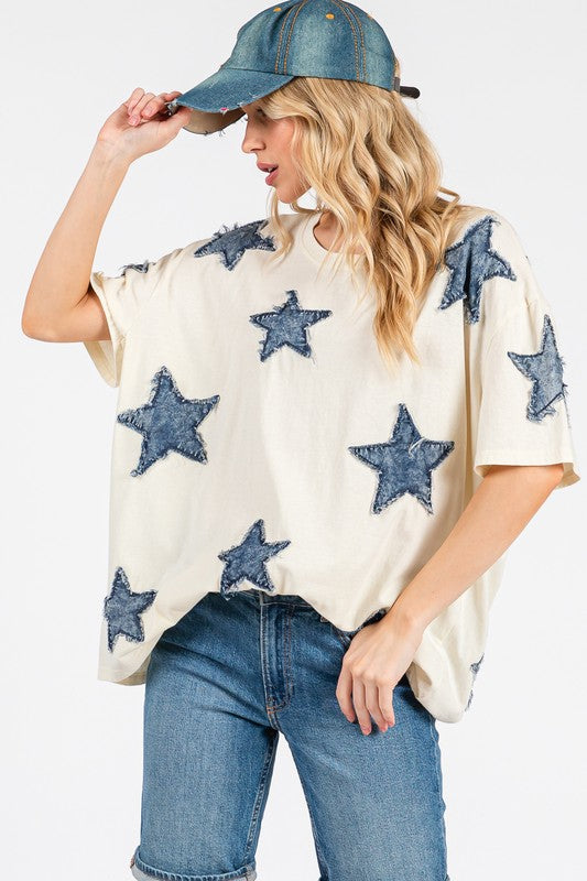 Frayed Star Top