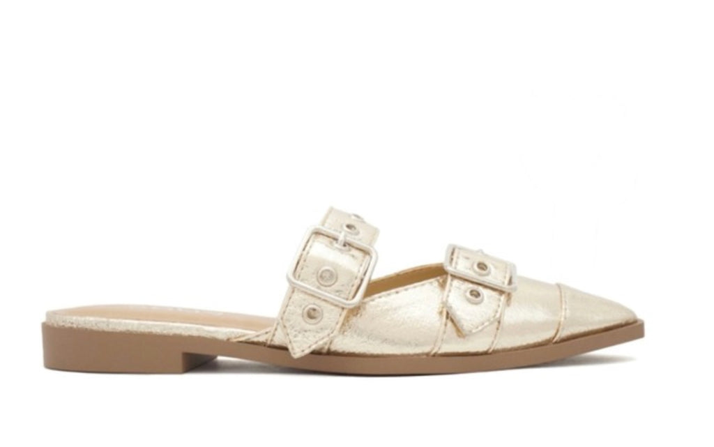 Usuale Gold Pointed Toe Mule