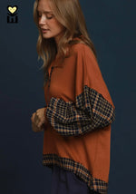 Plaid Contrast Pullover