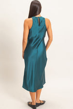 Teal Satin Dress