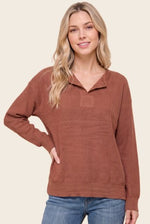 Split Mini Waffle Sweater