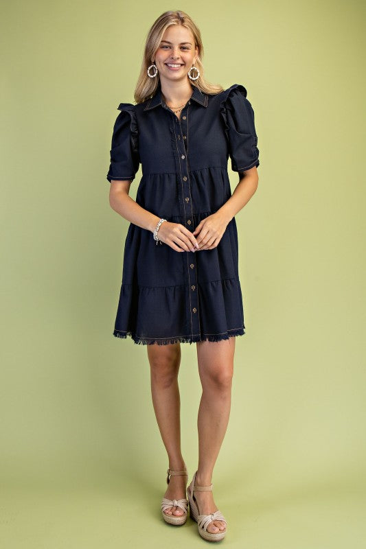 Tiered Linen Dress
