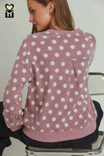 Mauve Polka Dot Pullover