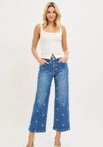Embroidered Crop Jean