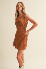 Draped Suede Dress