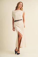 Suede Asymmetric Dress