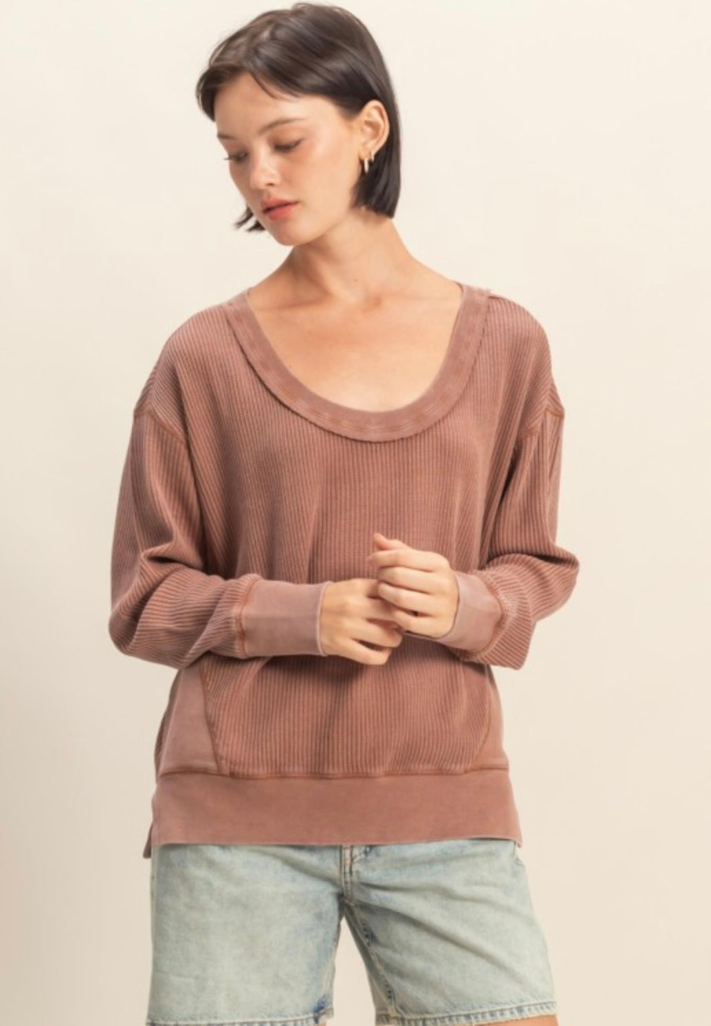 Waffle Mineral Wash Top