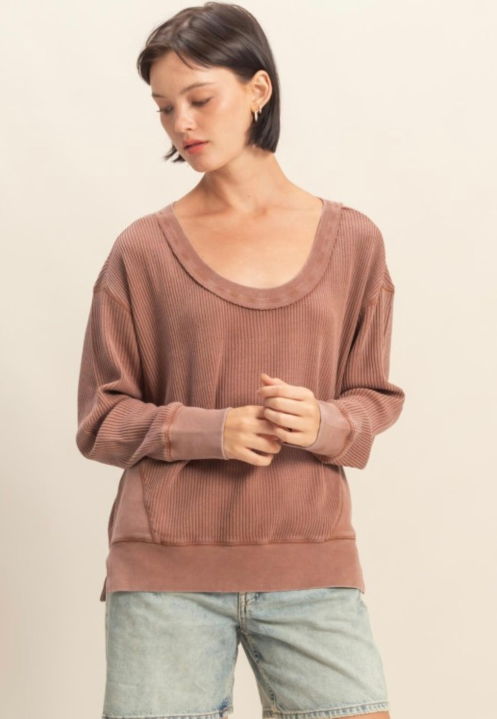 Waffle Mineral Wash Top