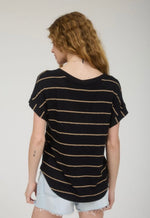 Stripe V-Neck Knit Top