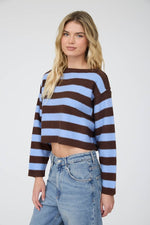 Exposed Hem Striped Sweater