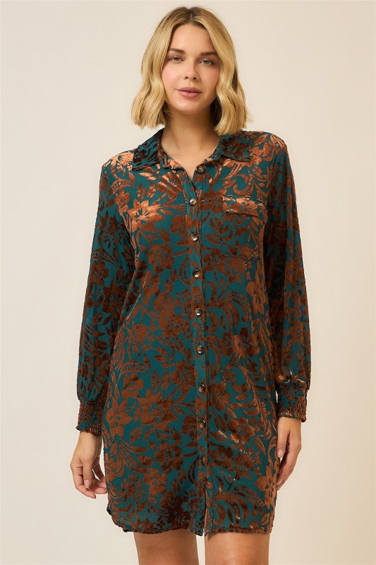 Burnout Velvet Dress