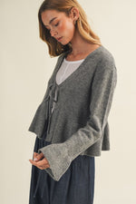 Tie Front Peplum Sweater