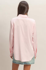 Satin Button Front Blouse