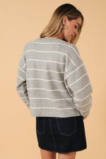 Grey Stripe Cardigan