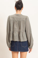 Teal Checkered Top