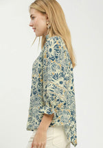 Floral Lace Trim Blouse