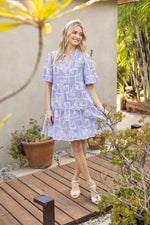 Stripe Embroidered Dress