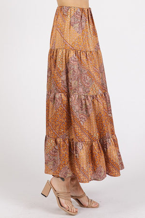 Satin Paisley Skirt