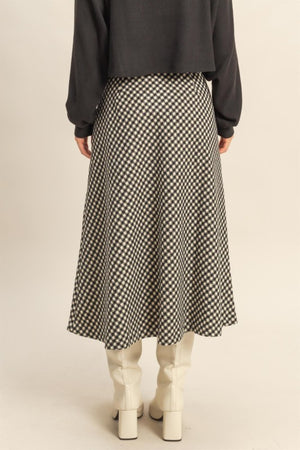 Houndstooth Midi Skirt