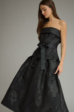 Floral Jacquard Strapless Dress