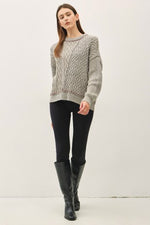 Contrast Cable Knit Sweater