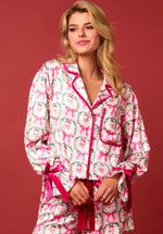 Pink Santa Velvet Bow Pajama