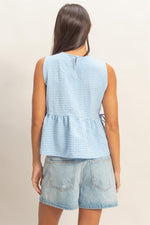 Gingham Peplum Top