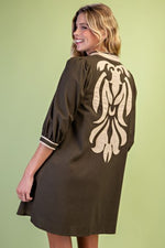 Appliquéd Shift Dress