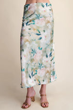 Watercolor Satin Skirt