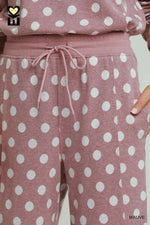 Mauve Polka Dot Barrel Pants